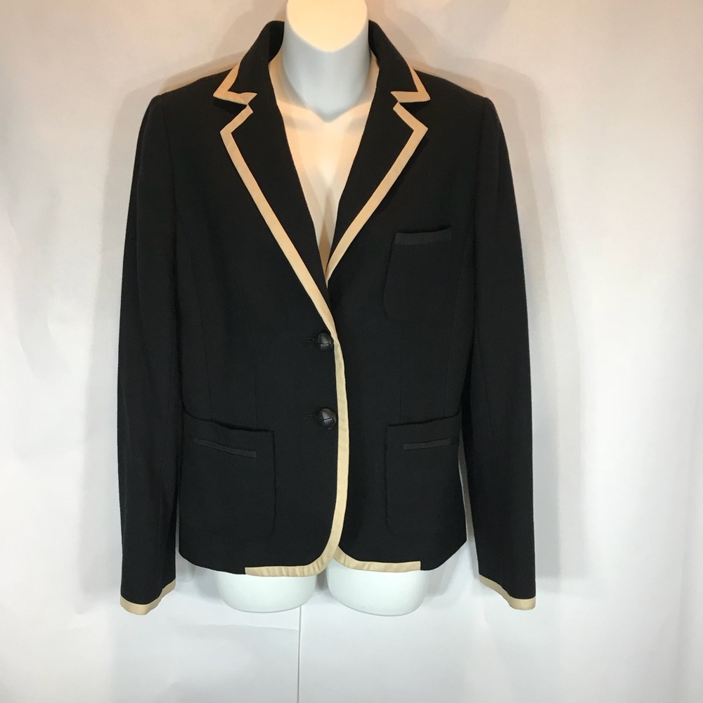 J Crew Schoolboy wool blazer with piping